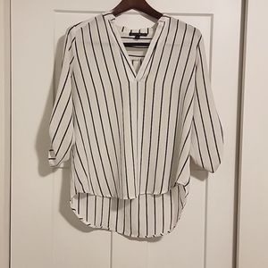 Black and white striped blouse
